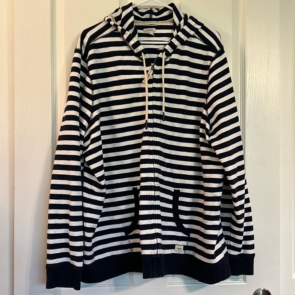 L.L. Bean Striped Hooded Sweater